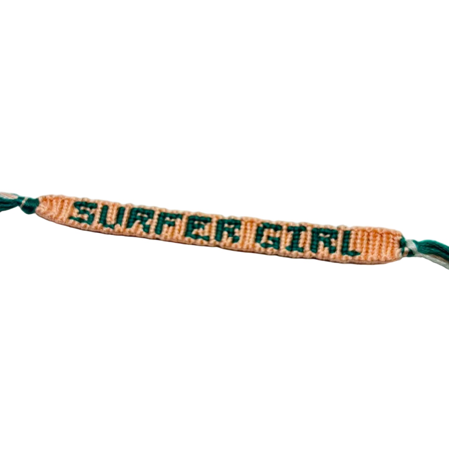 Bracelet with 'Surfer Girl' text on a white background