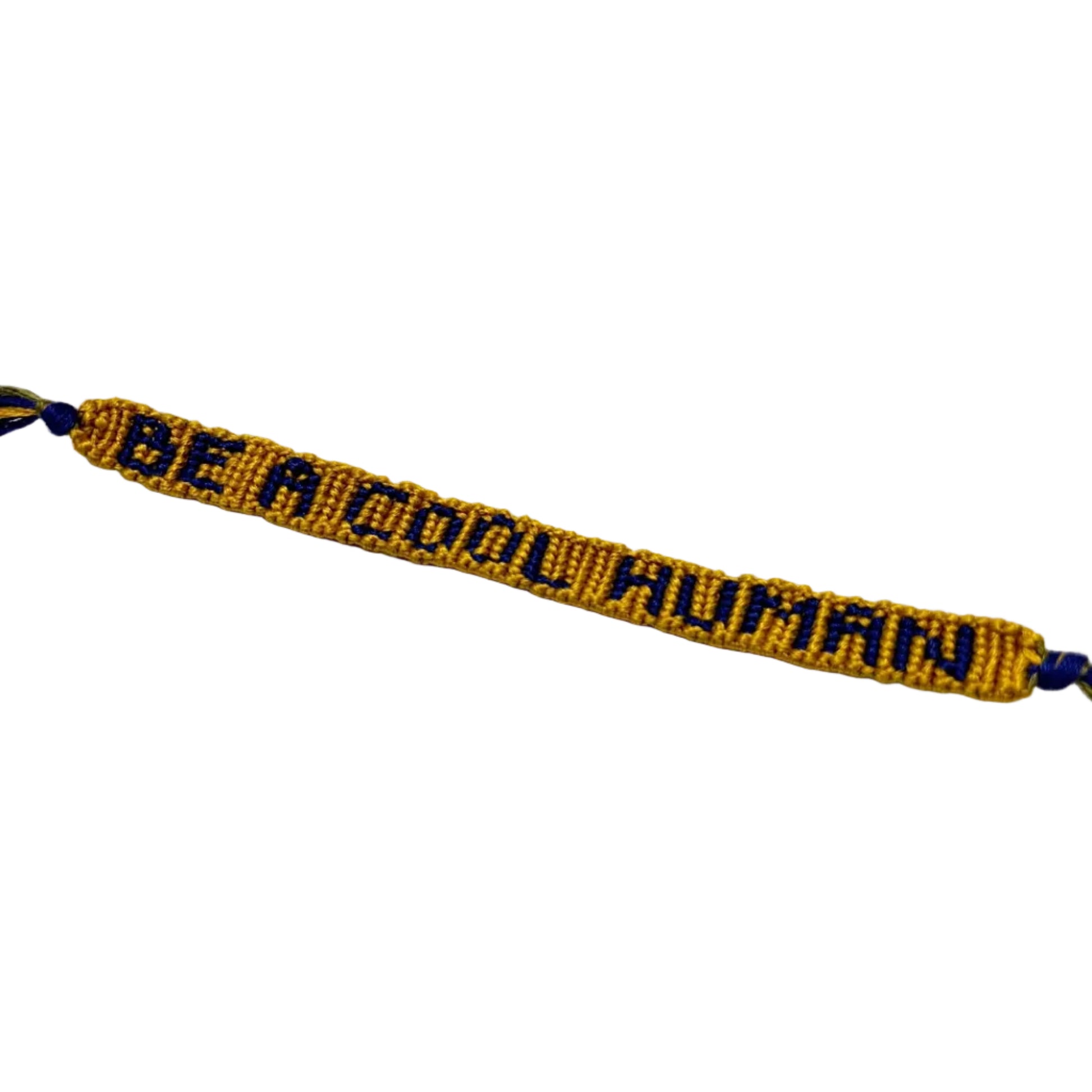 Bracelet with 'Be a Cool Human' message on a white background