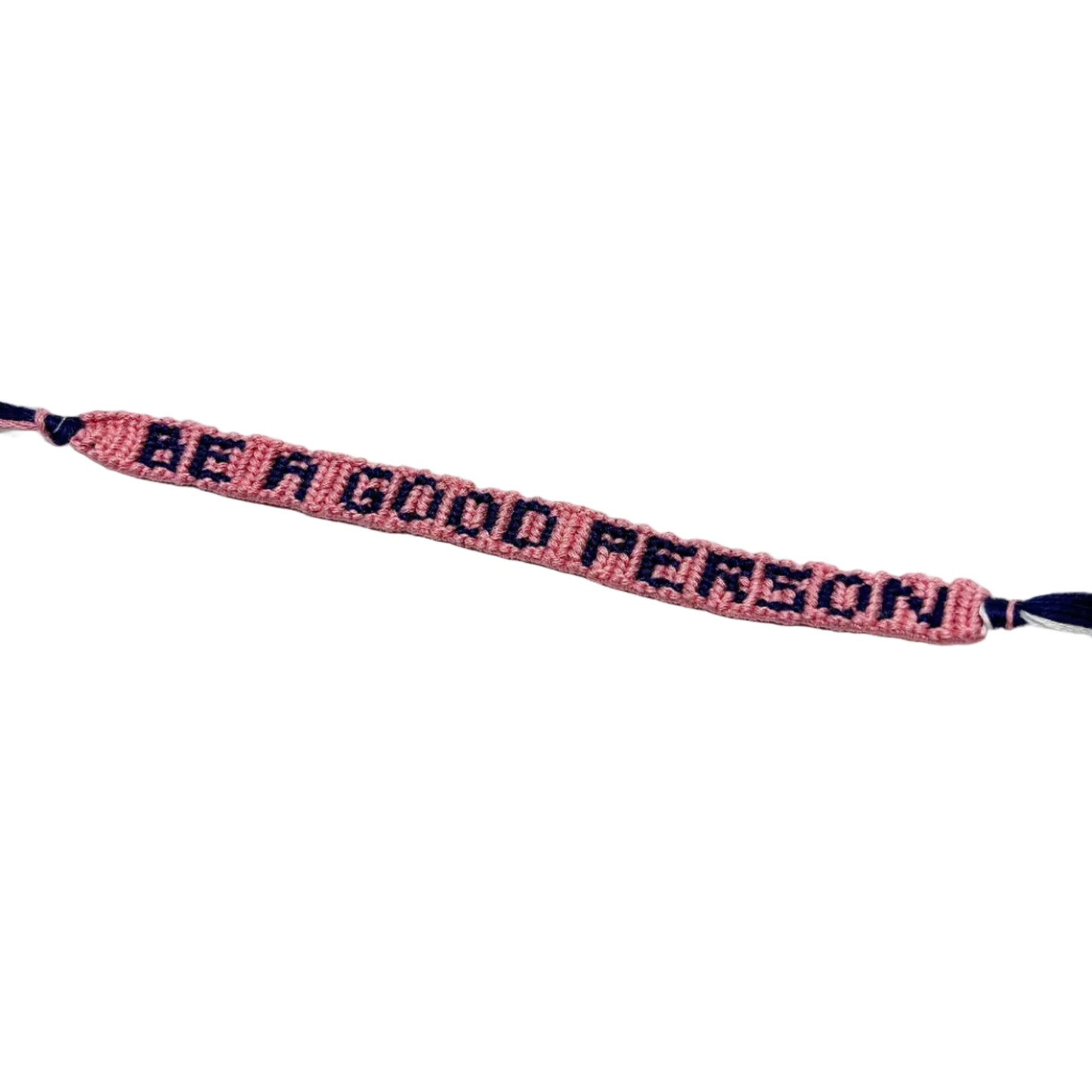 Bracelet with 'Be a Good Person' message on a white background