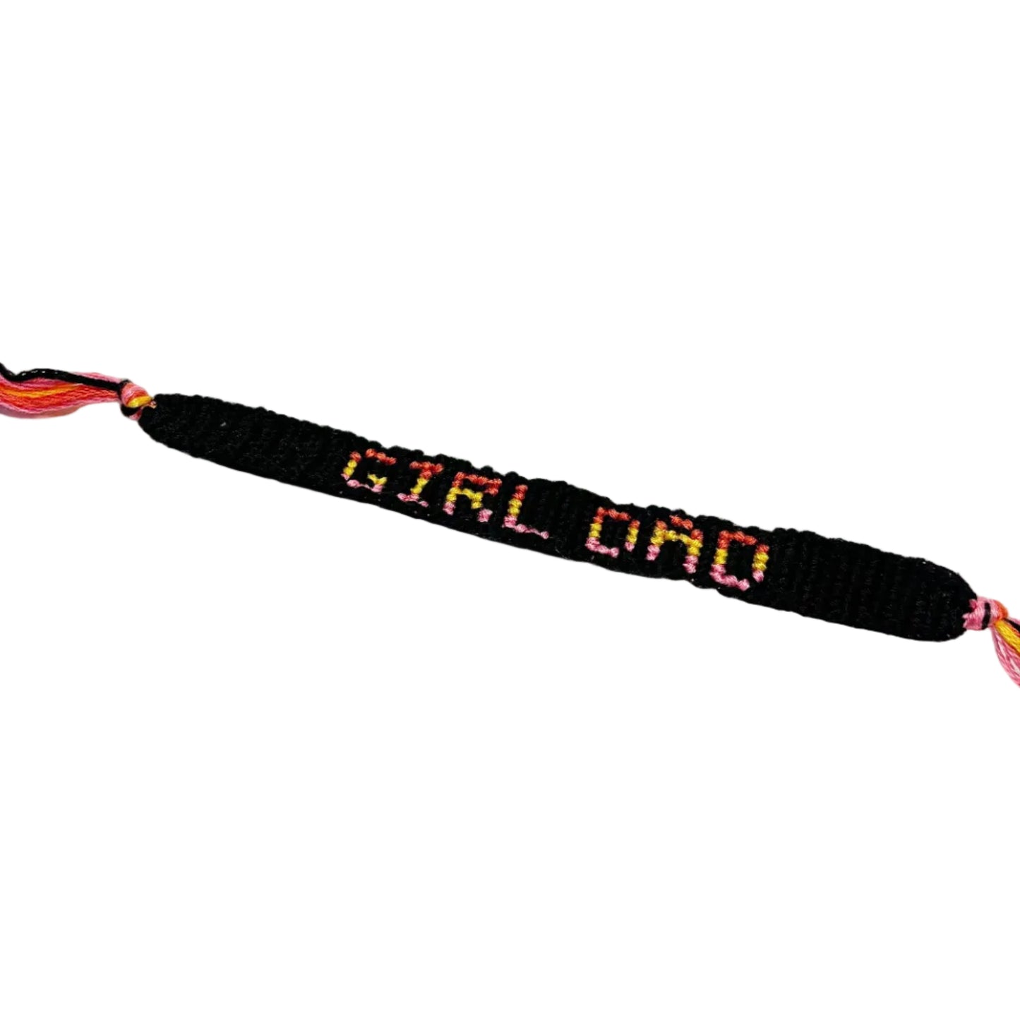 Bracelet with 'GIRL DAD' text on a white background